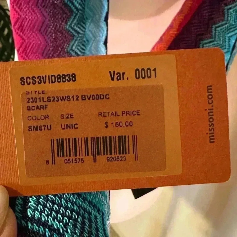 Missoni Long Fringe Twilly Scarf - Picture 4 of 4